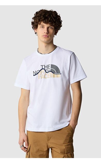 The North Face M S/S Mountain Line Tee Erkek Tişört Beyaz