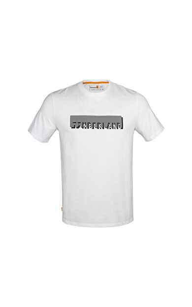 Timberland Ss Branded Linear Erkek Günlük Tişört TB0A26U11001 Beyaz