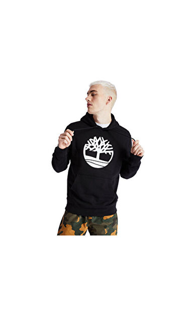 Timberland Core Tree Logo Pull Over Hoodie Erkek Günlük Sweatshirts TB0A2BJHN921 Siyah