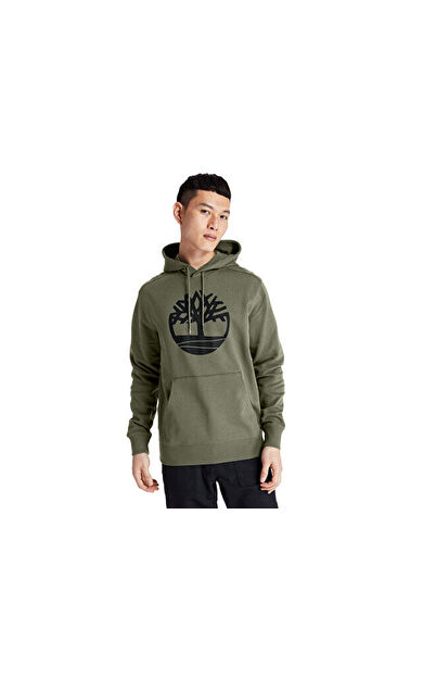 Timberland Core Tree Logo Pull Over Hoodie Erkek Günlük Sweatshirts TB0A2BJHZ281 Yeşil