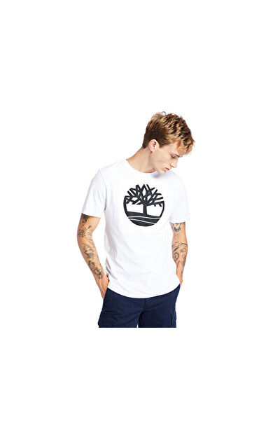 Timberland Ss Kennebec River Tree Logo Tee Erkek Günlük Tişört TB0A2C2R1001 Beyaz
