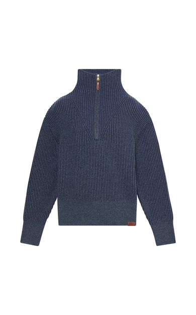 Timberland 1-4 Zip Chunky Sweater Kadın Sweatshirt Lacivert