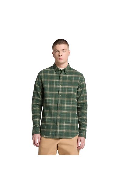 Timberland Flannel Check Shirt (Regular) Erkek Gömlek Yeşil