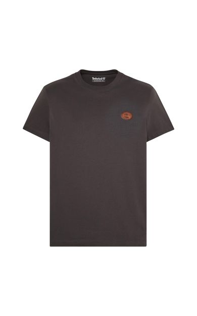 Timberland Leather Badge Hw Ss Tee Erkek T-Shirt Siyah