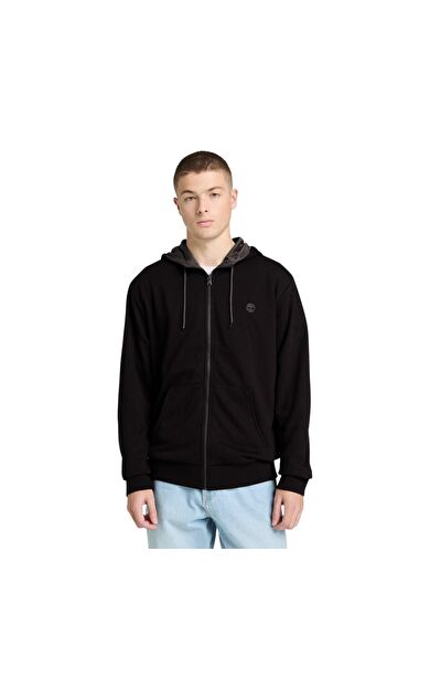Timberland Oyster Rıver Chest Logo Full-Zip Lb Hood Erkek Ceket Siyah