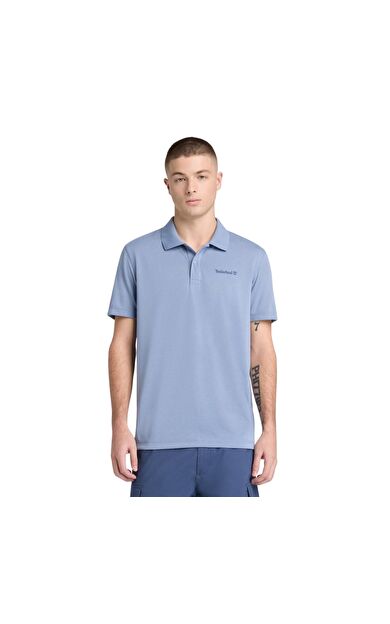 Timberland Quıck-Dry Short Sleeve Polo Erkek T-Shirt Mavi