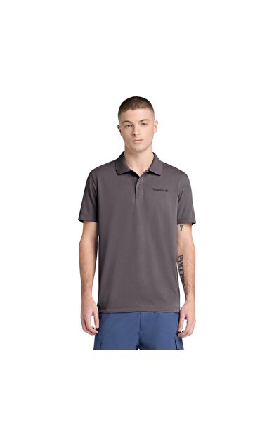 Timberland Quıck-Dry Short Sleeve Polo Erkek T-Shirt Gri