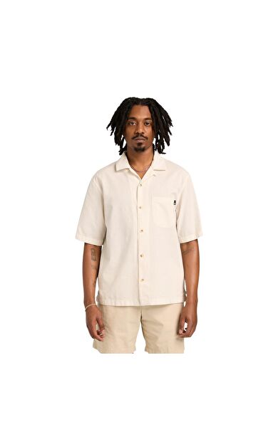 Timberland Ss Seersucker Resort Shirt Erkek Gömlek Krem