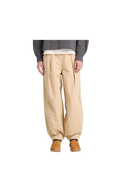 Timberland Utility Cotton Linen Pants Kadın Pantolon Krem