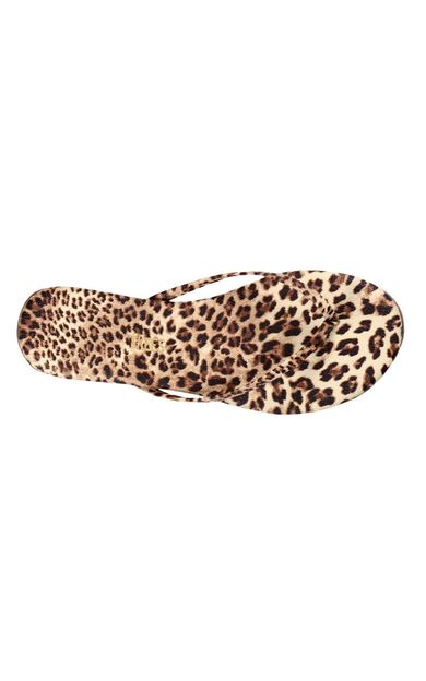 TKEES Classic (Leopar Krem/Kahverengi) Kadın Parmak Arası Terlik TK-2081