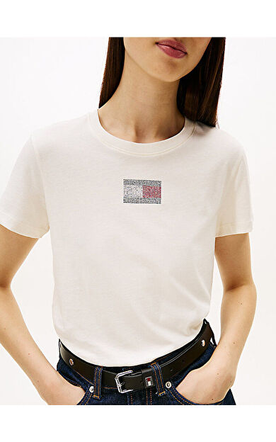 Tommy Hilfiger DW0DW21965 Tjw Reg Party Flag Kadın Tişört