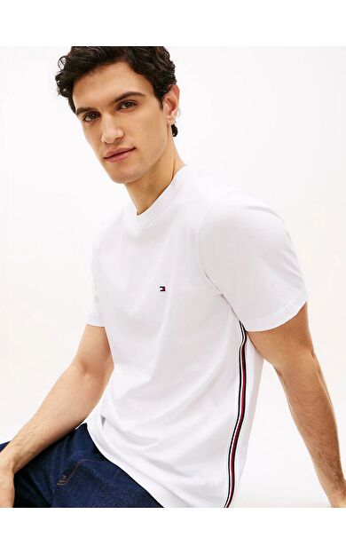 Tommy Hilfiger MW0MW42393YBR Global Stripe Erkek Tişört