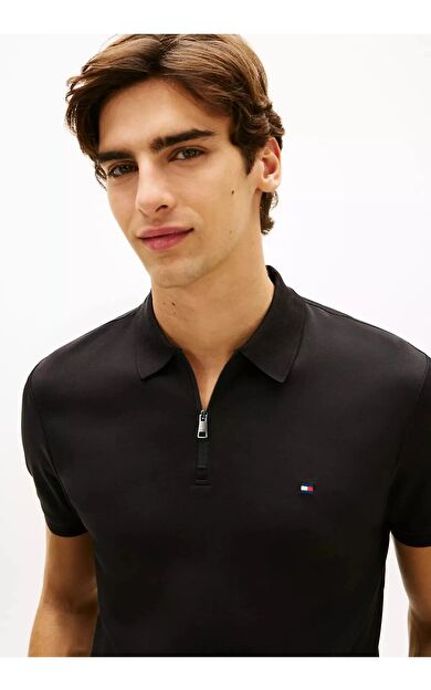 Tommy Hilfiger MW0MW42758BDS Interlock Zip Reg Erkek Polo Tişört