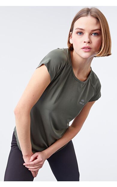 TommyLife Çağla Sırt Pencereli Kısa Kol Standart Kalıp O Yaka Kadın T-Shirt - 97101