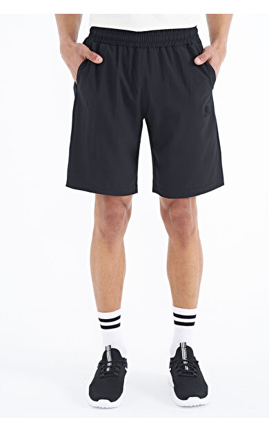 TommyLife Siyah Yan Cep Detaylı Lastikli Erkek Şort - 81238