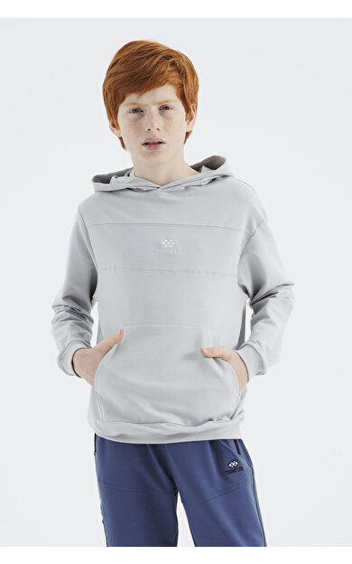 TommyLife Taş Kapüşonlu Basic Erkek Çocuk Sweatshirt - 11181
