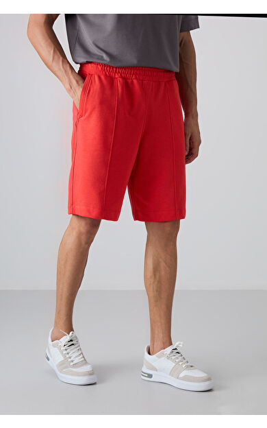 TommyLife Fiesta Pamuklu Kalın Yumuşak Dokulu Comfort Fit Basic Erkek Şort - 81261