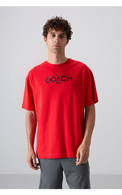TommyLife Fiesta Pamuklu Kalın Yumuşak Dokulu Oversize Fit Baskılı Erkek T-Shirt - 88329