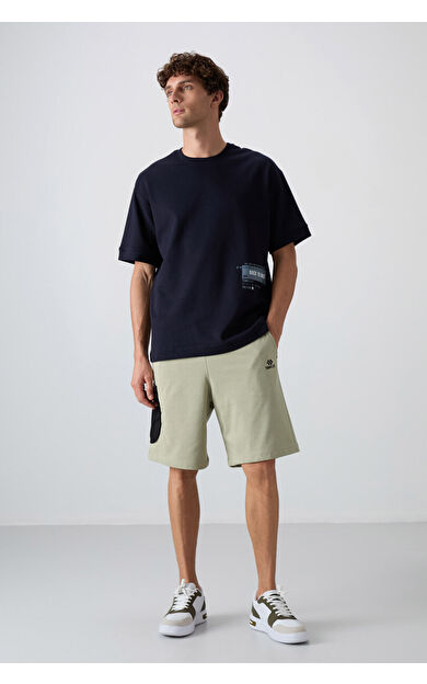 TommyLife Çağla Pamuklu Kalın Yumuşak Dokulu Comfort Fit Baskılı Erkek Şort - 81266