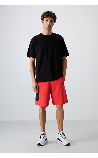 TommyLife Fiesta Pamuklu Kalın Yumuşak Dokulu Comfort Fit Baskılı Erkek Şort - 81266