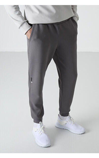 TommyLife Koyu Gri Bağcıklı Dar Paça Erkek Eşofman Alt - 84999