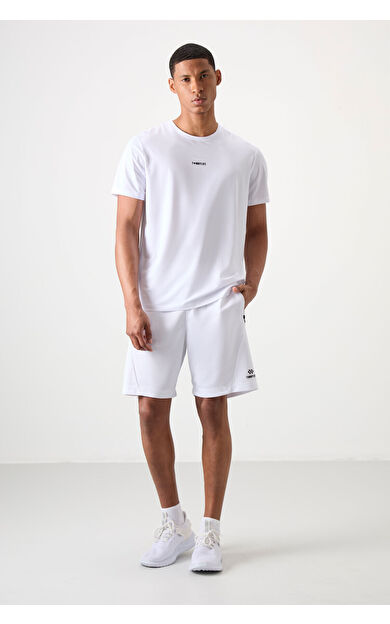 TommyLife Beyaz Kalın Yumuşak Comfort Fit Erkek Şort - 81273