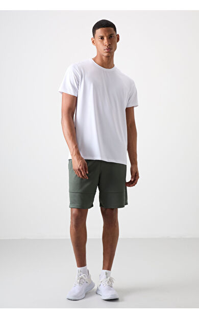 TommyLife Haki Kalın Yumuşak Comfort Fit Erkek Şort - 81272