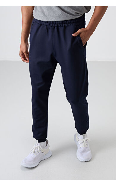 TommyLife İndigo Pamuk Yumuşak Dokulu Standart Fit Nakışlı Erkek Eşofman Alt - 82133