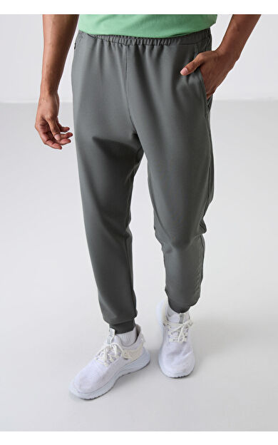 TommyLife Haki Pamuk Yumuşak Dokulu Standart Fit Nakışlı Erkek Eşofman Alt - 82133