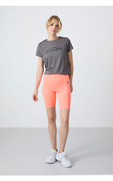 TommyLife Yavruagzı Esnek Standart Fit Performans Kadın Biker Tayt - 91013