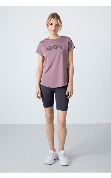 TommyLife Antrasit Esnek Standart Fit Performans Kadın Biker Tayt - 91013