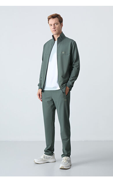 TommyLife Haki Pamuklu Kalın Yumuşak Dokulu Comfort Fit Basic Erkek Eşofman Takım - 85260