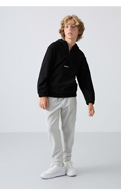 TommyLife Taş Kalın Yumuşak Dokulu Standart Fit Nakışlı Polar Erkek Çocuk Eşofman Alt - 11219