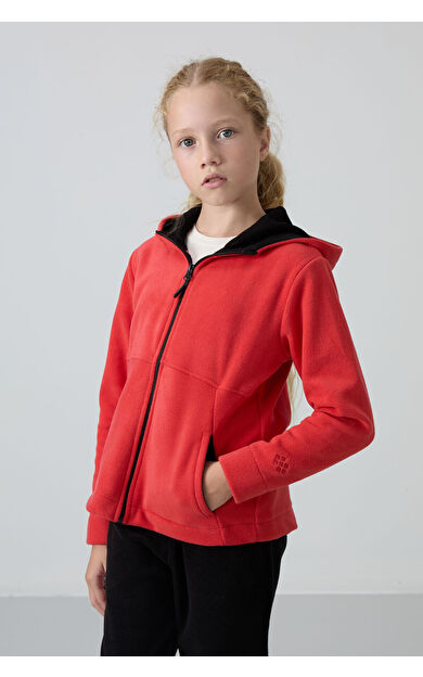 TommyLife Fiesta Kalın Yumuşak Dokulu Standart Fit Nakışlı Polar Kız Çocuk Sweatshirt - 75152