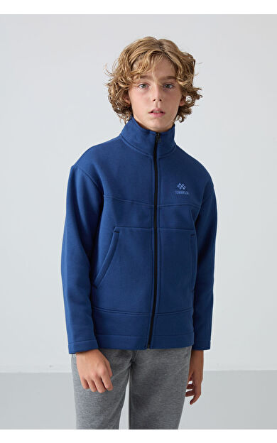 TommyLife Parlament Pamuklu Kalın İçi Tüylü Yumuşak Dokulu Standart Fit Nakışlı Erkek Çocuk Sweatshirt - 11245