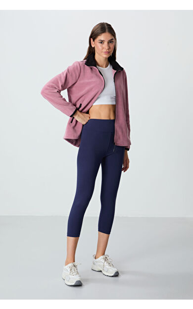 TommyLife İndigo Yüksek Bel Slim Fit Dar Paça Kadın Kapri Tayt - 93097