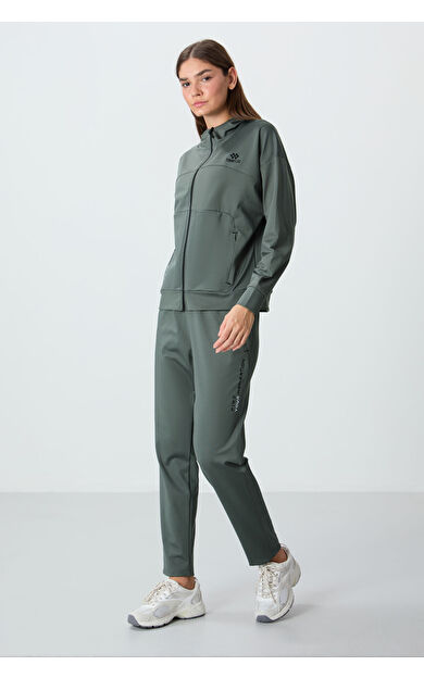 TommyLife Çağla Kapüşonlu Gizli Cep Detaylı Standart Kalıp Kadın Eşofman Takımı - 95306