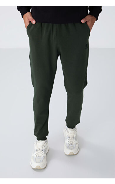 TommyLife Haki Klasik Cepli Standart Kalıp Manşetli Erkek Eşofman Alt - 84652