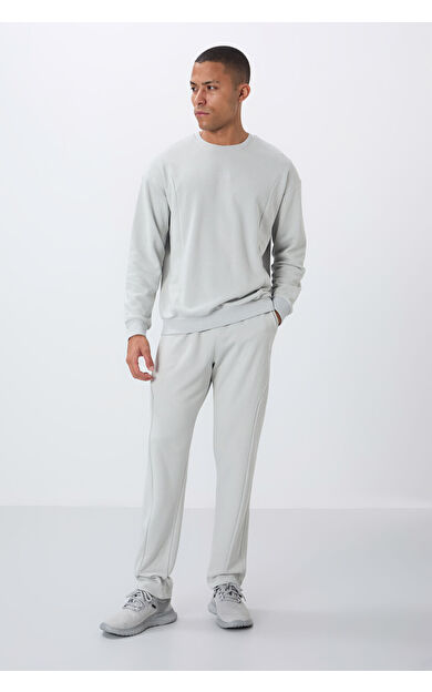 TommyLife Taş Kompakt Pamuklu Kalın Pürüzsüz Dokulu O Yaka Comfort Fit Erkek Eşofman Takım -85263