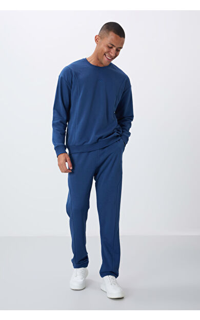 TommyLife Parlament Kompakt Pamuklu Kalın Pürüzsüz Dokulu O Yaka Comfort Fit Erkek Eşofman Takım -85263