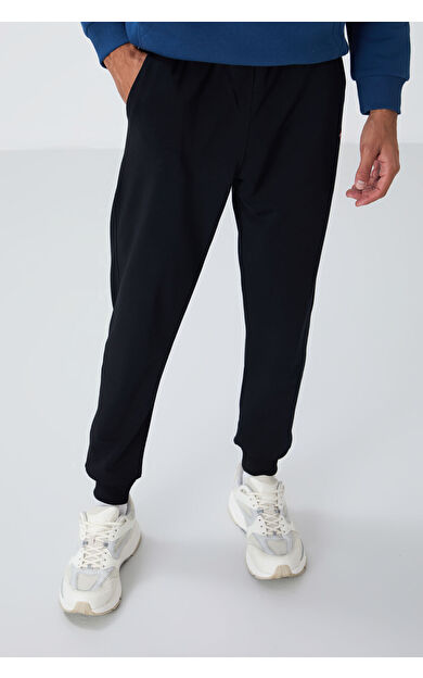 TommyLife Lacivert Klasik Cepli Standart Kalıp Manşetli Erkek Eşofman Alt - 84652