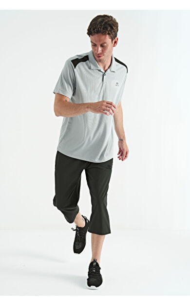 TommyLife Haki Bağcıklı Standart Kalıp Fermuar Cepli Aktif Spor Erkek Kapri - 83096