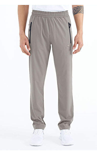 TommyLife Taş Erkek Fermuarlı Üç Cepli Standart Kalıp Klasik Paça Eşofman Alt - 84768