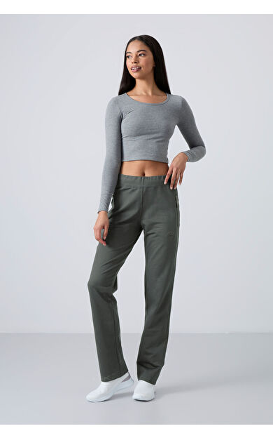 TommyLife Çağla Fermuar Cepli Rahat Form Klasik Paça Kadın Eşofman Alt - 94195