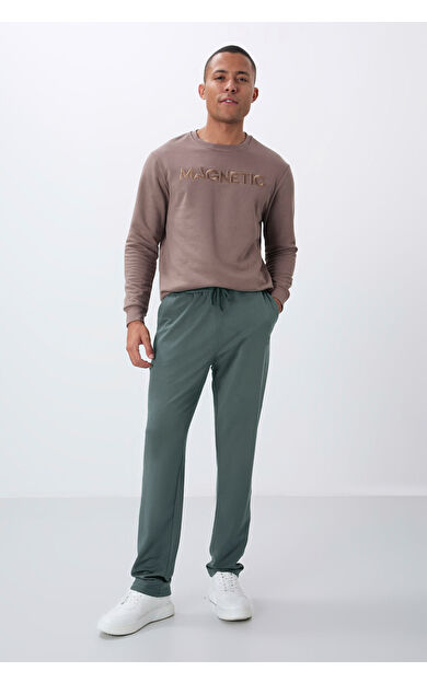 TommyLife Çağla Bağcıklı Cepli Standart Kalıp Klasik Paça Erkek Eşofman Alt - 84682