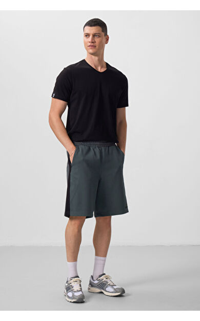 TommyLife Haki Yüzeyi Dokulu Oversize Erkek Şort - 81288