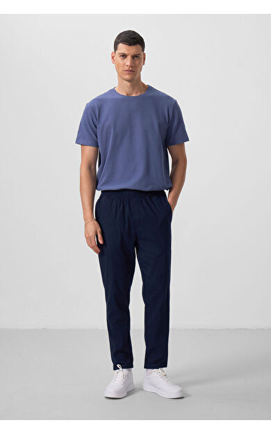 TommyLife Lacivert Standart Fit Dokuma Hafif Esnek Chino Erkek Pantolon - 82175