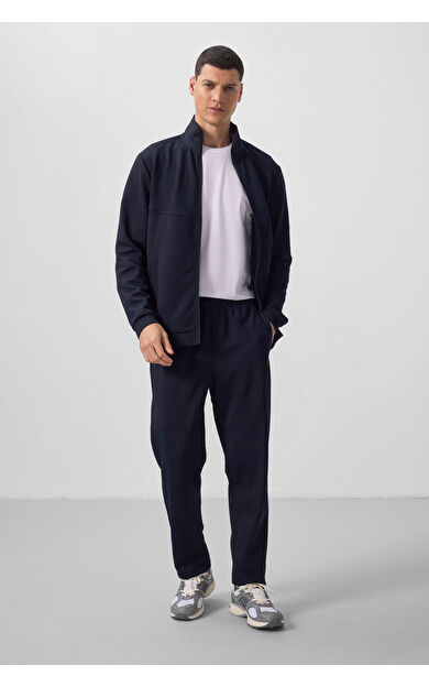 TommyLife Lacivert Yüzeyi Dokulu Rahat Form Erkek Eşofman Takım - 85273