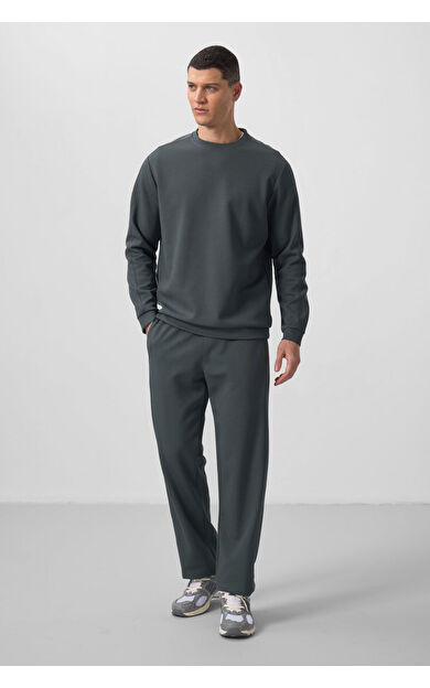 TommyLife Haki Yüzeyi Dokulu Oversize Erkek Eşofman Takım - 85275