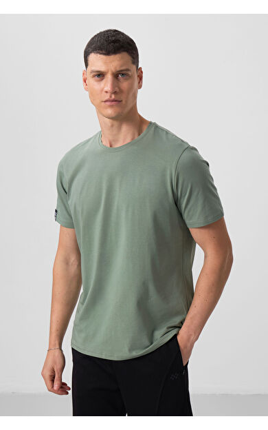 TommyLife Açık Yeşil Erkek Basic Kısa Kol Standart Kalıp O Yaka T-shirt - 87911